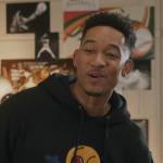 Damon’s black Ice cream patch logo hoodie on All American Homecoming