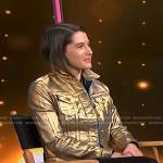 Daryn Carp’s gold metallic denim jacket on NBC News Daily