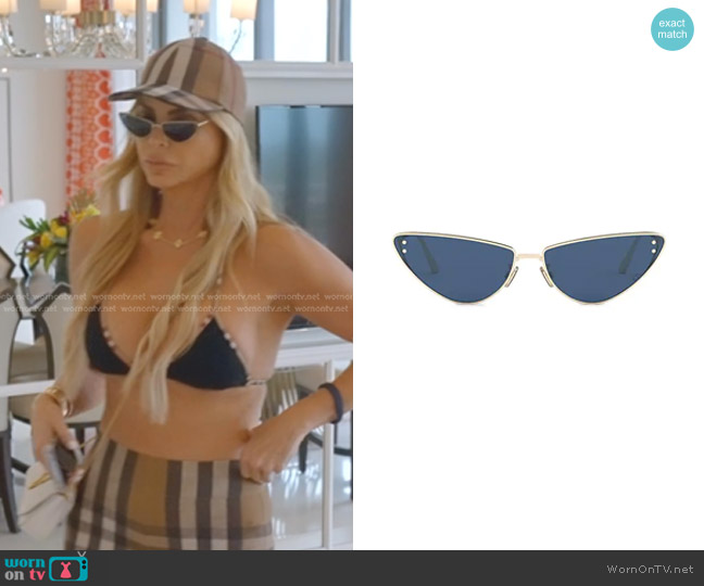 Dior Miss Dior 63mm Oversize Cat Eye Sunglasses worn by Alexia Echevarria (Alexia Echevarria) on The Real Housewives of Miami