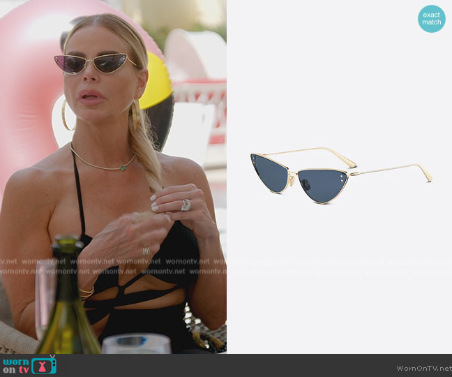 Dior Blue Butterfly Sunglasses worn by Alexia Echevarria (Alexia Echevarria) on The Real Housewives of Miami