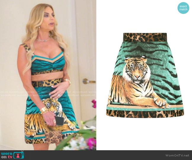 Dolce & Gabbana Animal-Print A-Line Skirt worn by Alexia Echevarria (Alexia Echevarria) on The Real Housewives of Miami