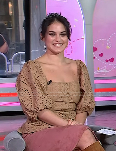 Donna's beige eyelet top on Today