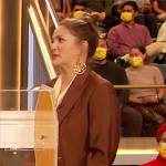 Drew’s brown blazer and pants on The Drew Barrymore Show