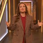 Drew’s brown plaid blazer on The Drew Barrymore Show