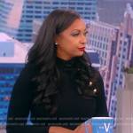 Eboni K. Williams’ black button shoulder dress on The View