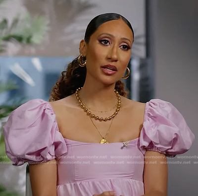 Elaine Welteroth’s pink puff sleeve dress on Today