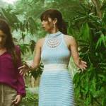 Elena’s light blue crochet dress on Fantasy Island