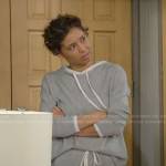 Elena’s grey hoodie and pant set on The Young and the Restless