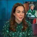 Elizabeth Holmes’s green floral top on Access Hollywood