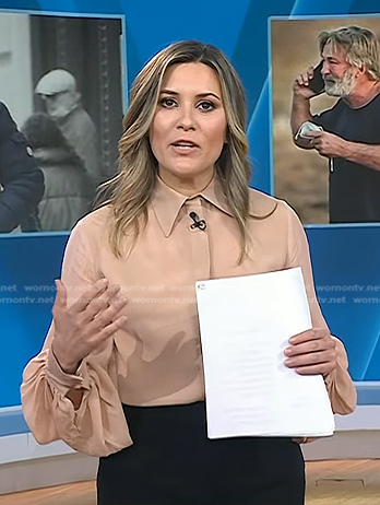 Erin McLaughlin’s beige blouse on Today