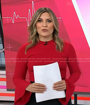 Erin McLaughlin’s red bell sleeve top on Today