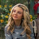 Destiny’s grey horse print sweater on Bunkd