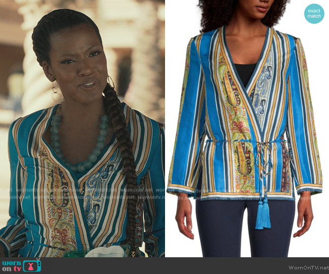 Etro Amber Silk Wrap Jacket worn by Vivian Banks (Cassandra Freeman) on Bel-Air