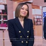 Eva’s navy blazer with gold buttons on Good Morning America