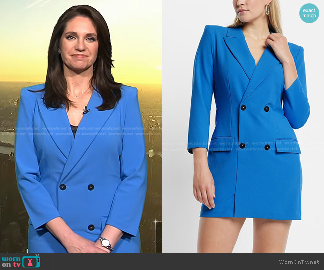 Express Notch Lapel Double Breasted Mini Blazer Dress worn by Maria Larosa on Today