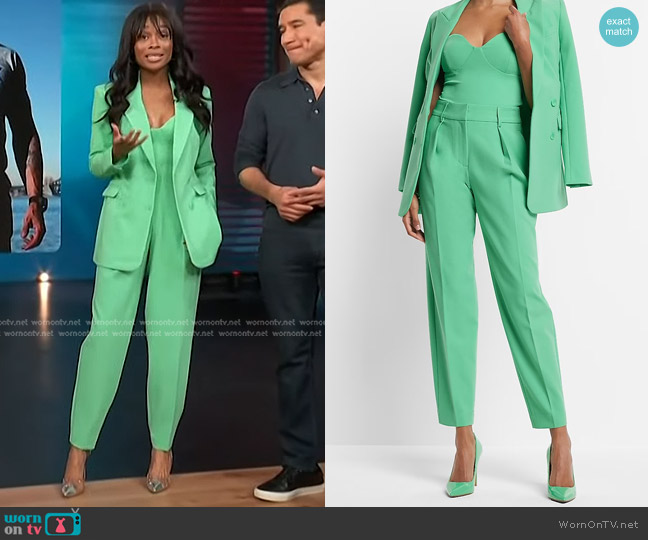 Express Stylist Super High Waisted Pleated Pant worn by Zuri Hall on Access Hollywood