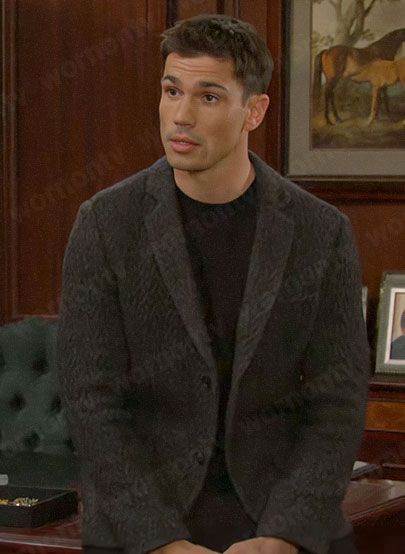 Finn’s cable knit blazer on The Bold and the Beautiful