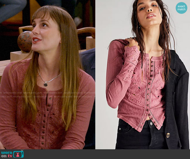 Free People Sidelines Top in Roan Rouge worn by Meredith (Leighton Meester) on How I Met Your Father
