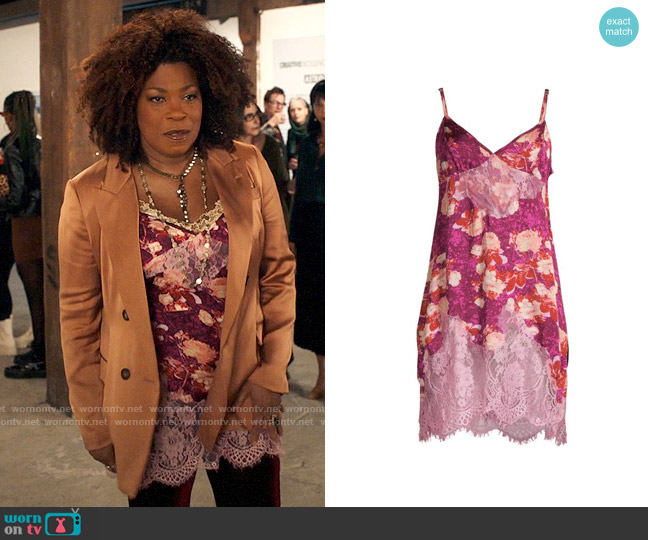 Free People Sunfade Floral-Print Slip Dress worn by Viola Marsette (Lorraine Toussaint) on The Equalizer