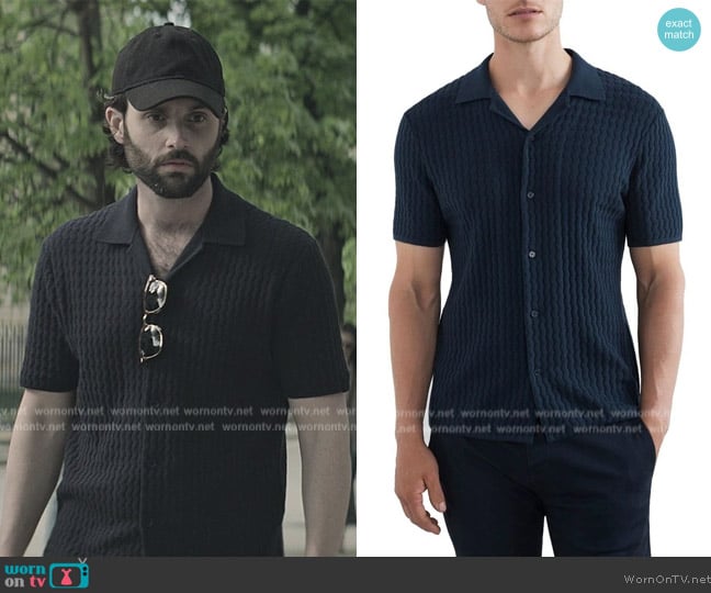 French Connection Retro Shirt worn by Joe Goldberg (Penn Badgley) on You