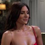 Gabi’s red chain strap mini dress on Days of our Lives