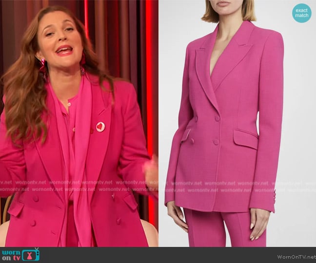 Gabriela Hearst Stephanie Tailored Wool Blazer worn by Drew Barrymore on The Drew Barrymore Show