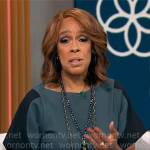 Gayle King’s green and black dress on CBS Mornings