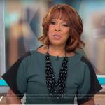 Gayle King’s green and black dress on CBS Mornings