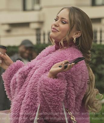 Gemma's pink shearling jacket on You