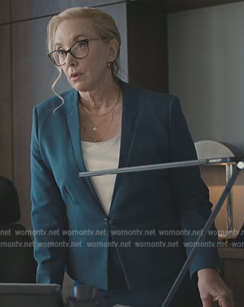 Gerri's blue blazer on Succession