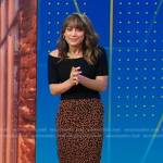 Ginger’s brown leopard knit skirt on Good Morning America