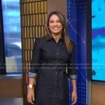 Ginger’s indigo denim shirtdress on Good Morning America