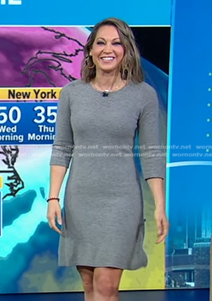 Ginger's grey sweater dress on Good Morning America