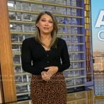 Ginger’s brown leopard knit skirt on Good Morning America