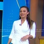 Ginger’s white peplum wrap top on Good Morning America