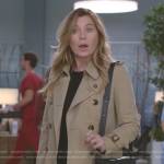 Meredith’s beige trench coat on Greys Anatomy