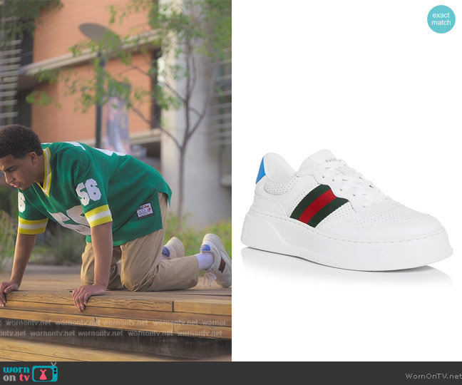 Signature Web Low Top Sneakers by Gucci worn by Andre Johnson, Jr. (Marcus Scribner) on Grown-ish