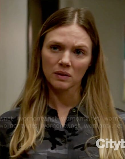 Hailey's grey camo shirt on Chicago PD