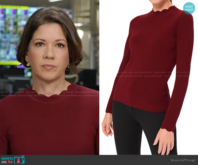 Hobbs London Savannah Scalloped Neck Sweater worn by Kelly Cobiella on Today