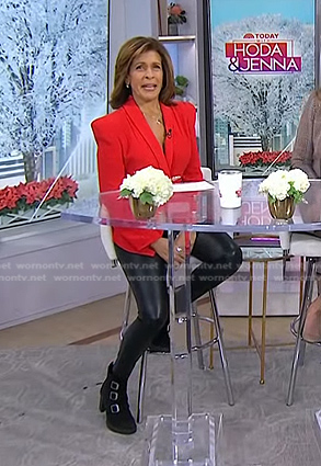 Hoda's red blazer and leather leggings on Today