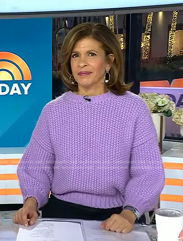 Hoda’s lilac knit sweater  on Today