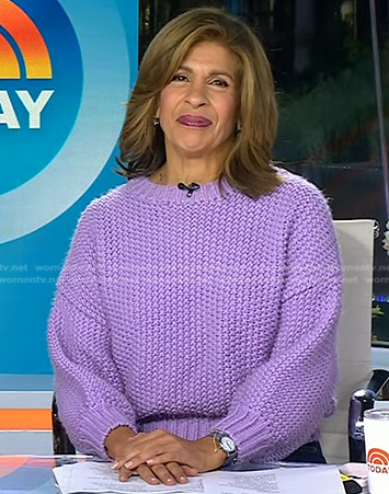 Hoda's lilac knit sweater  on Today