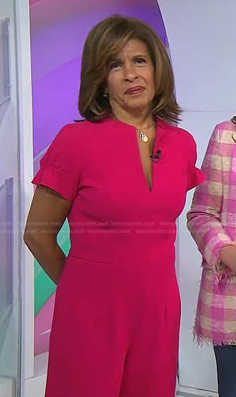 Hoda’s pink short sleeve jumpsuit on Today