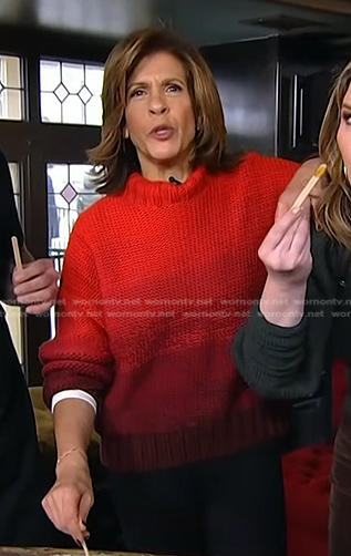 Hoda's red ombre sweater on Today