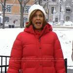 Hoda’s red puffer coat on Today