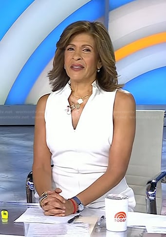 Hoda’s white sleeveless jumpsuit on Today