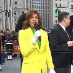 Hoda’s yellow belted coat on Today