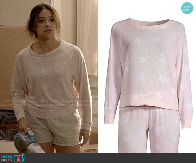 Honeydew Intimates Star Seeker Lounge Top worn by Nell Serrano (Gina Rodriguez) on Not Dead Yet
