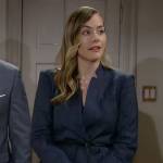 Hope’s blue plaid pant suit on The Bold and the Beautiful