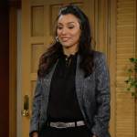 Audra’s metallic plaid blazer on The Young and the Restless